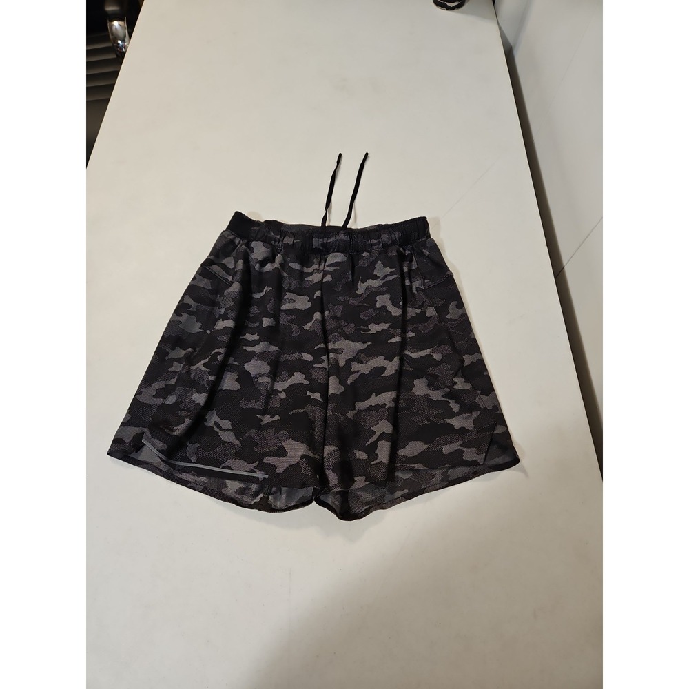Lululemon Surge Shorts Mens Black Camo Small Lined Athletic Running Gym (L51